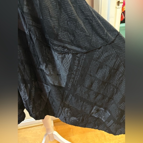 Comfy USA Zoey newsprint tunic dress black sz XS S artsy unique - Picture 3 of 9